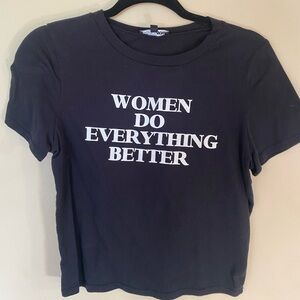 Black Graphic Tee - Women Do Everything Better